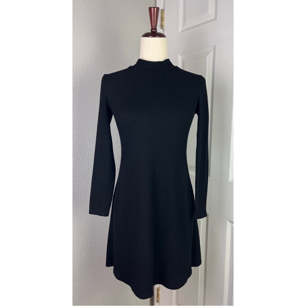 MADEWELL Black City Block Ribbed Mock Neck Dress - Picture 2 of 5